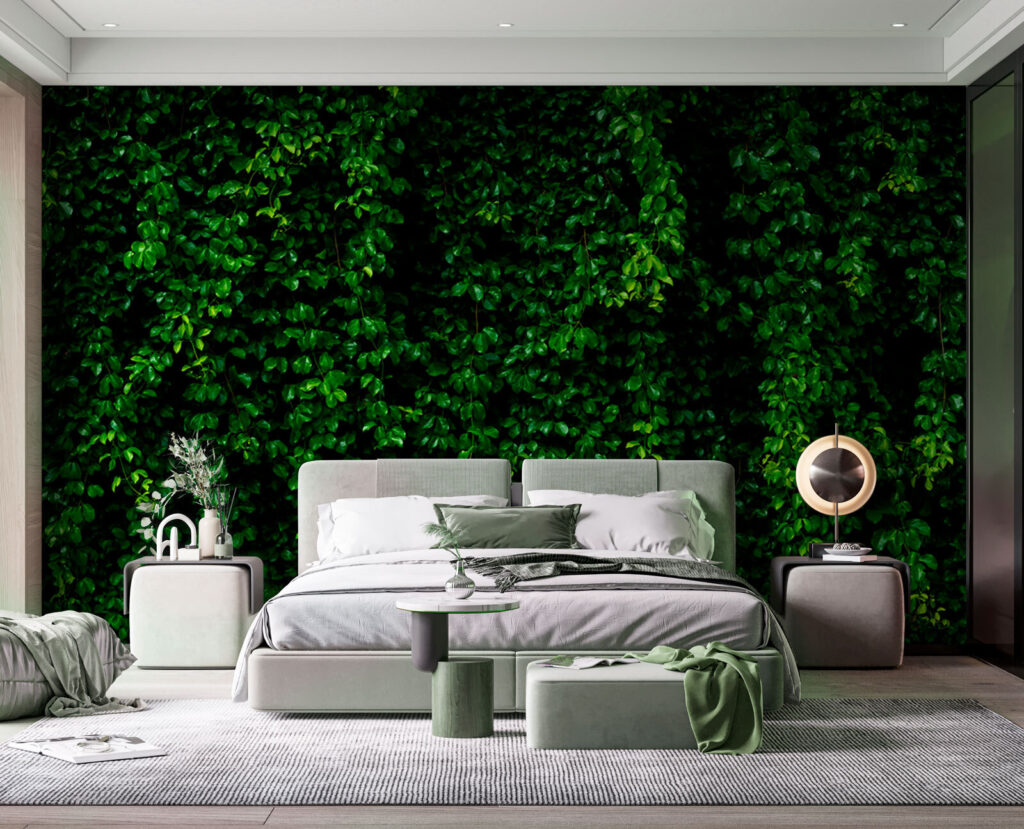 Mur de lierre dans un intérieur
