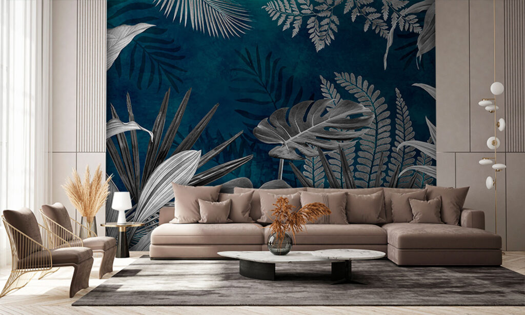 Feuillage sur fond bleu — intérieur 3