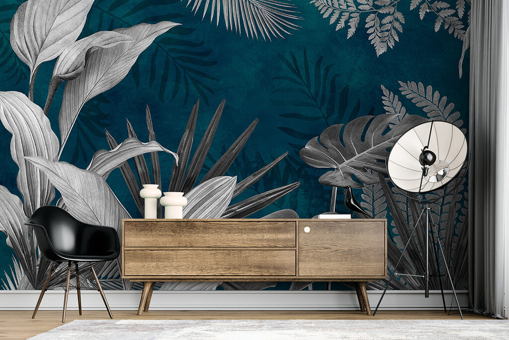 Feuillage sur fond bleu — intérieur 5