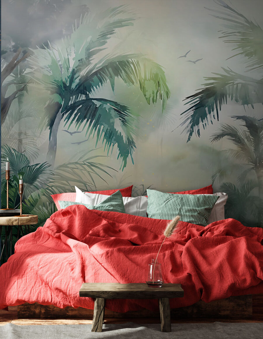 Jungle vert tendre dans un intérieur