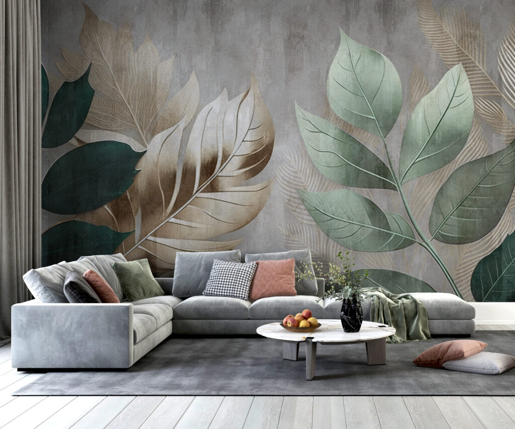 Feuilles sur fond subtil — intérieur 3