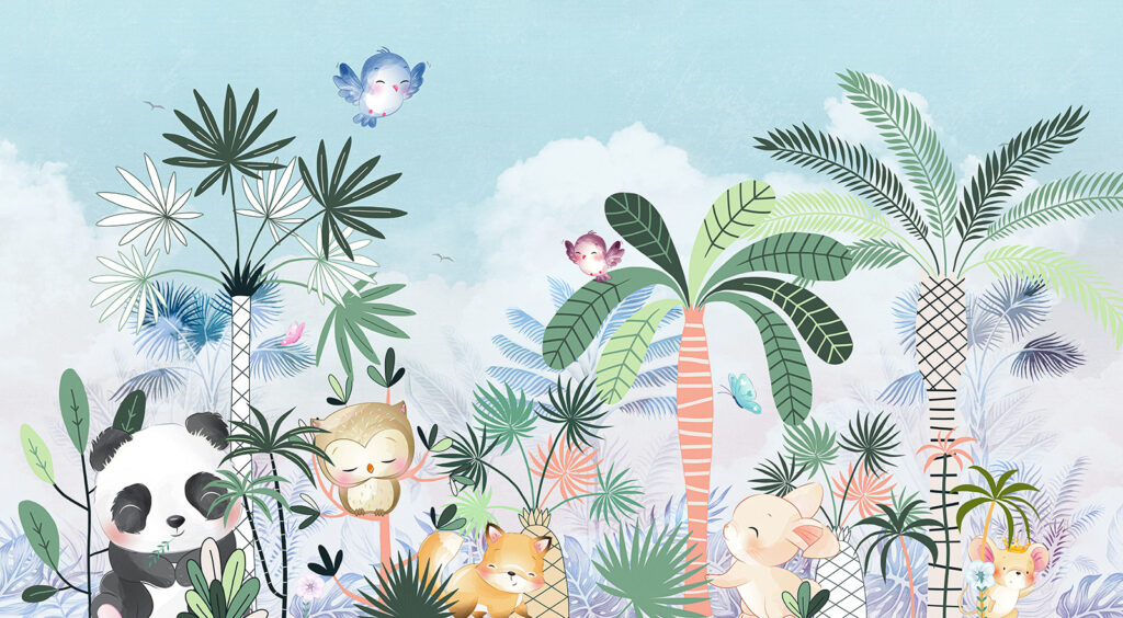 Singe et panda — motif complet