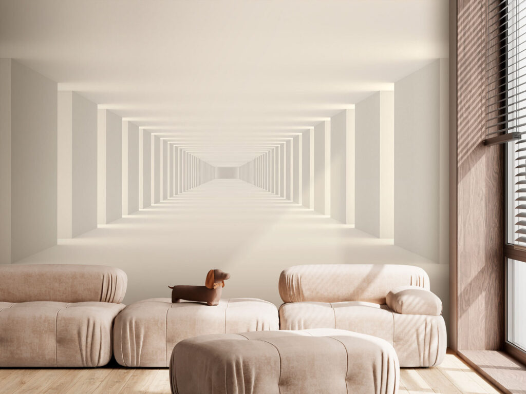 Couloir vers la lumière dans un intérieur