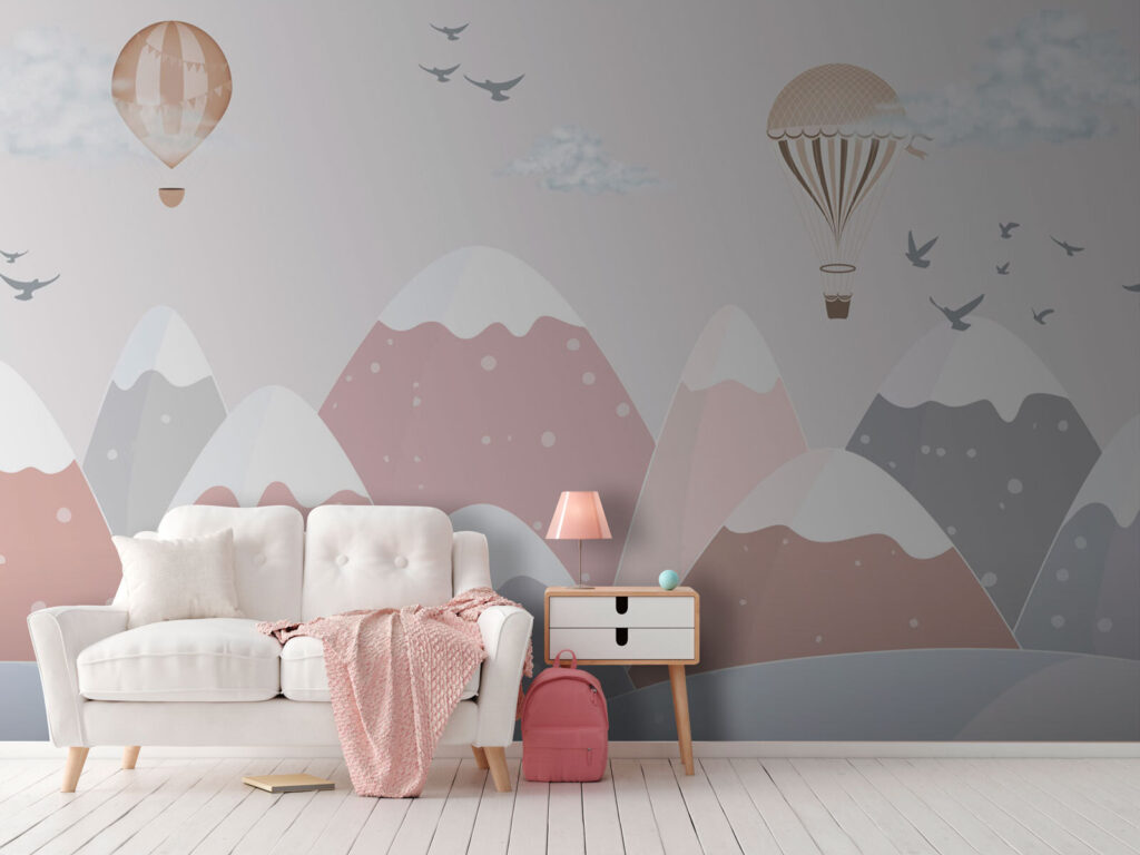 Montgolfière au-dessus des montagnes — intérieur 1