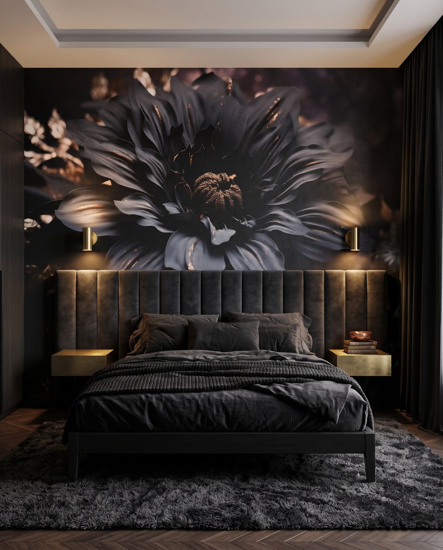 Fleur bleu nuit dans un intérieur