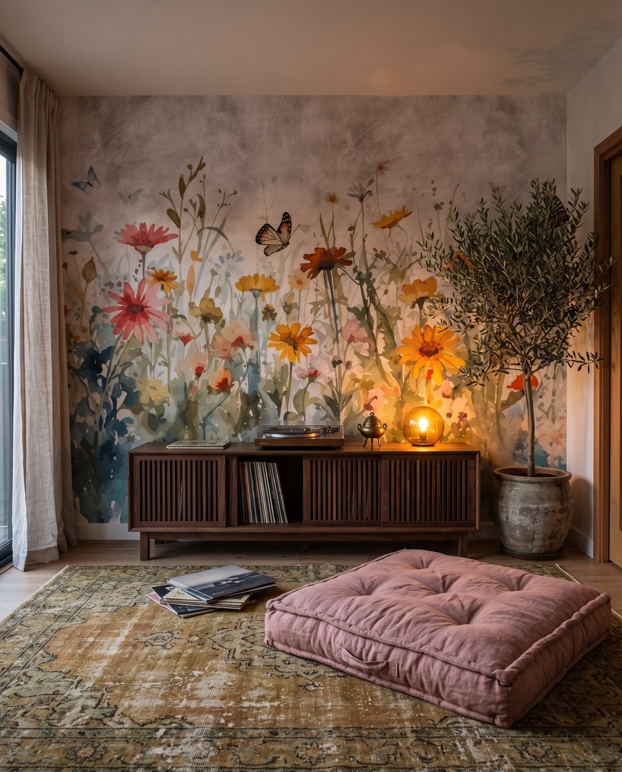 Bouquet sauvage dans un intérieur