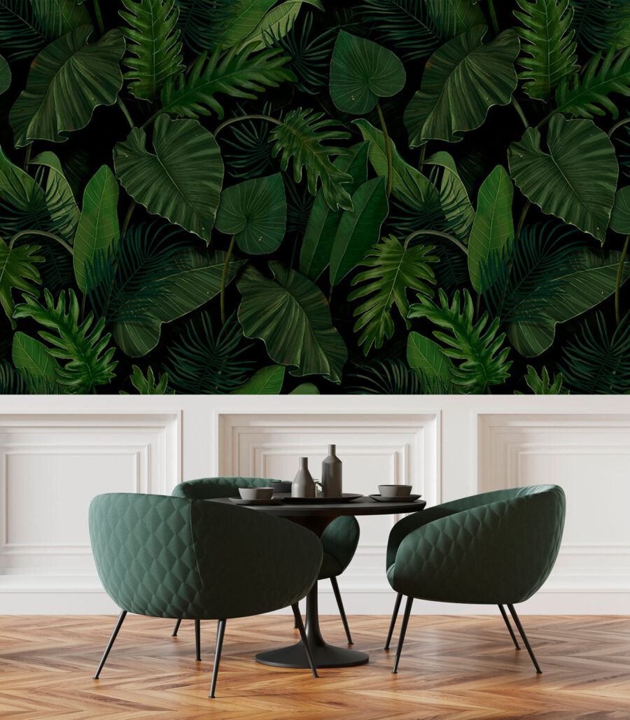 Motif de feuilles vertes — intérieur 3