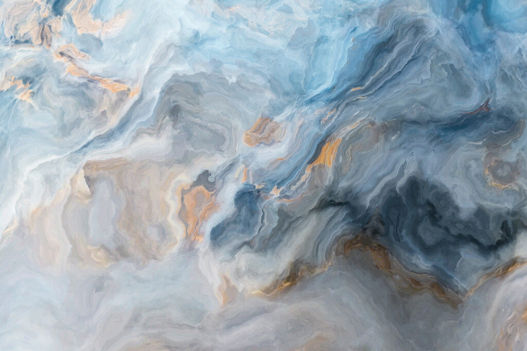 Bleu marbré ondoyant — motif complet