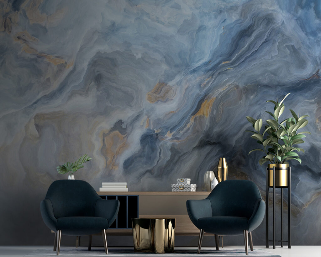 Bleu marbré ondoyant — intérieur 2