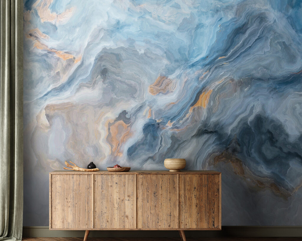 Bleu marbré ondoyant — intérieur 1