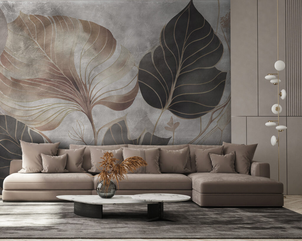 Feuilles sur fond moucheté — intérieur 3