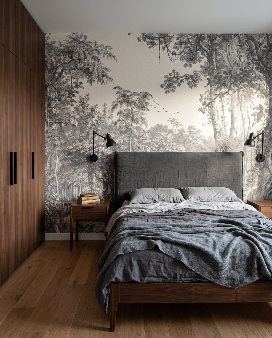 Jungle au trait fin dans un intérieur