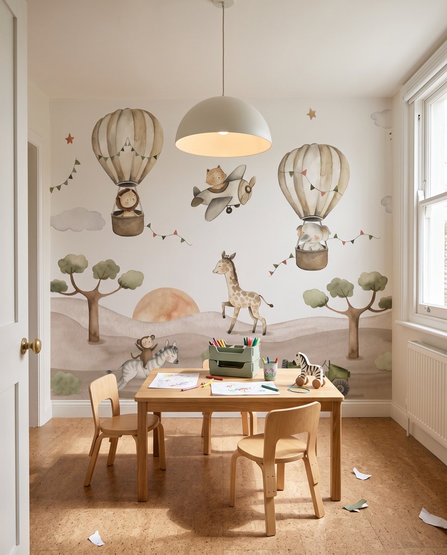 Safari sous les montgolfières dans un intérieur