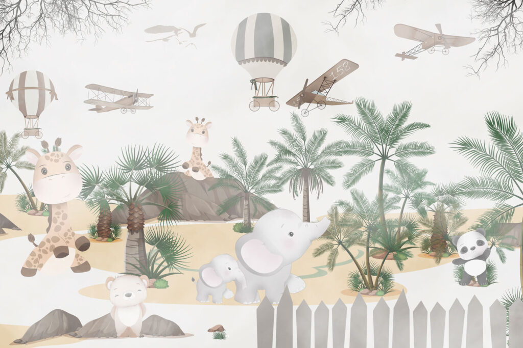 Animaux aventuriers — motif complet