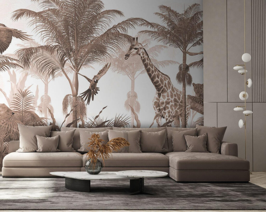 Safari en tons bruns dans un intérieur