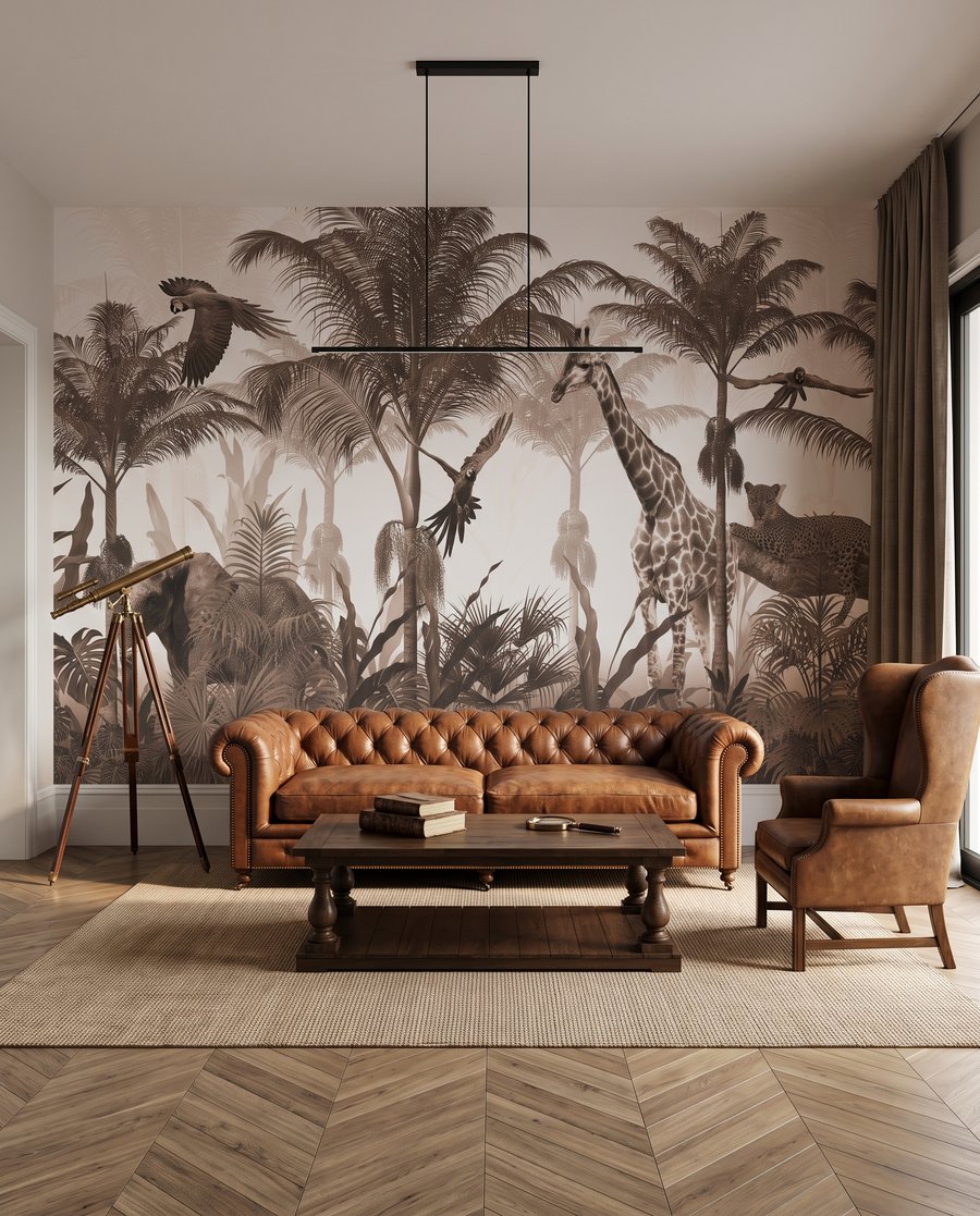 Safari en tons bruns dans un intérieur