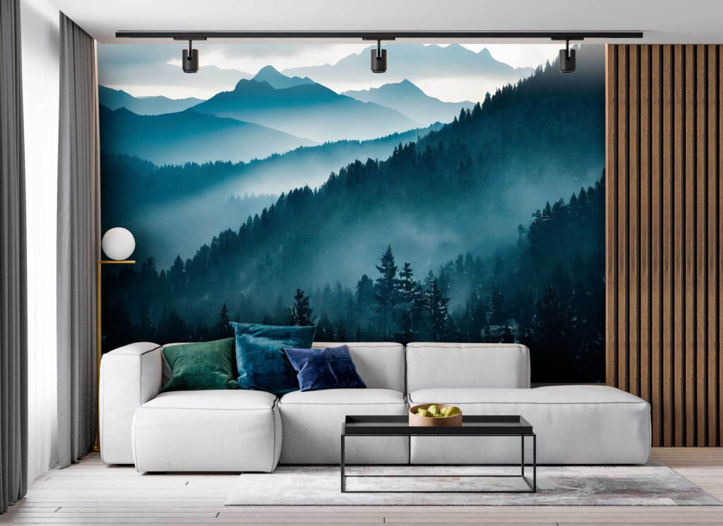 Versants boisés et brume — intérieur 1