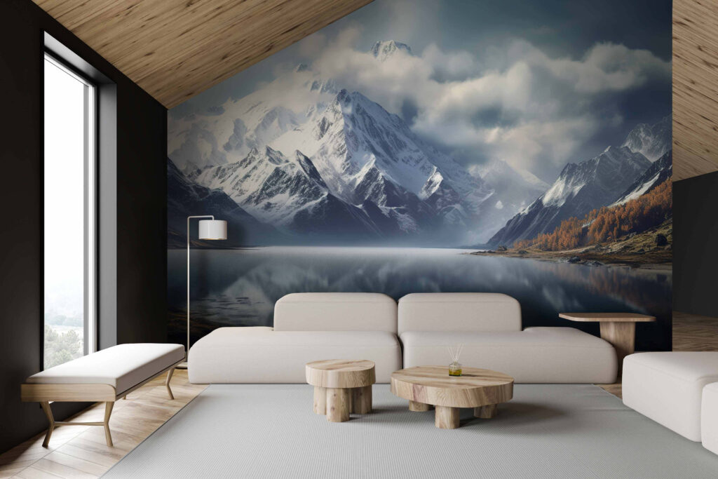Lac et sommets enneigés — intérieur 2