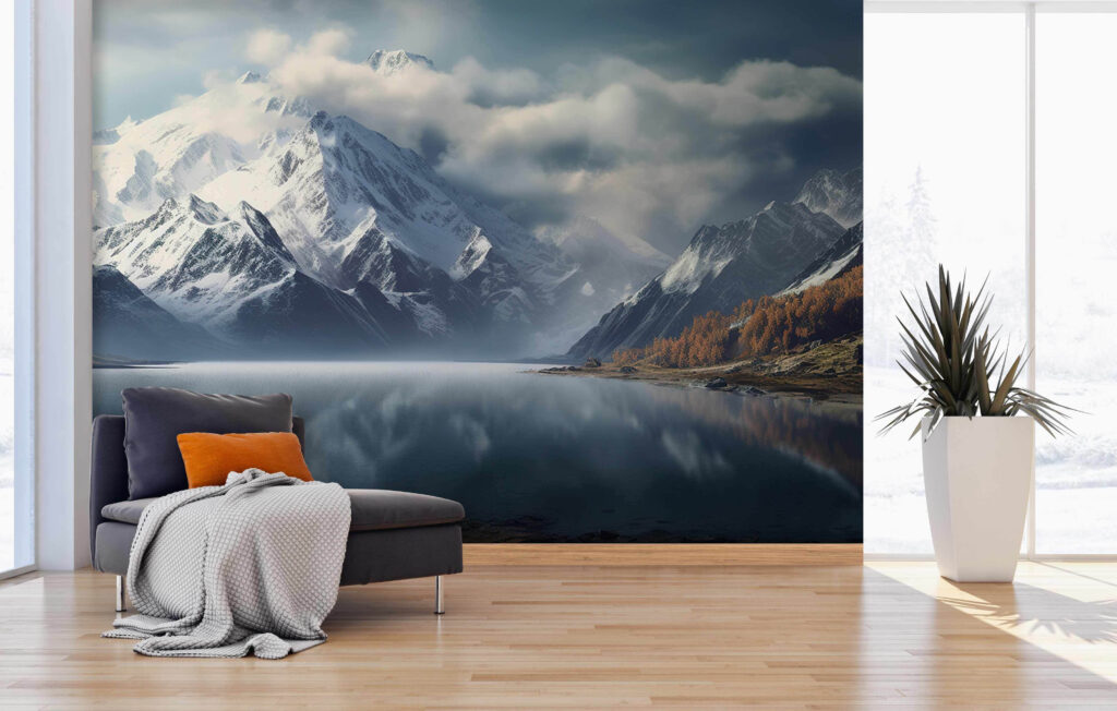 Lac et sommets enneigés — intérieur 3