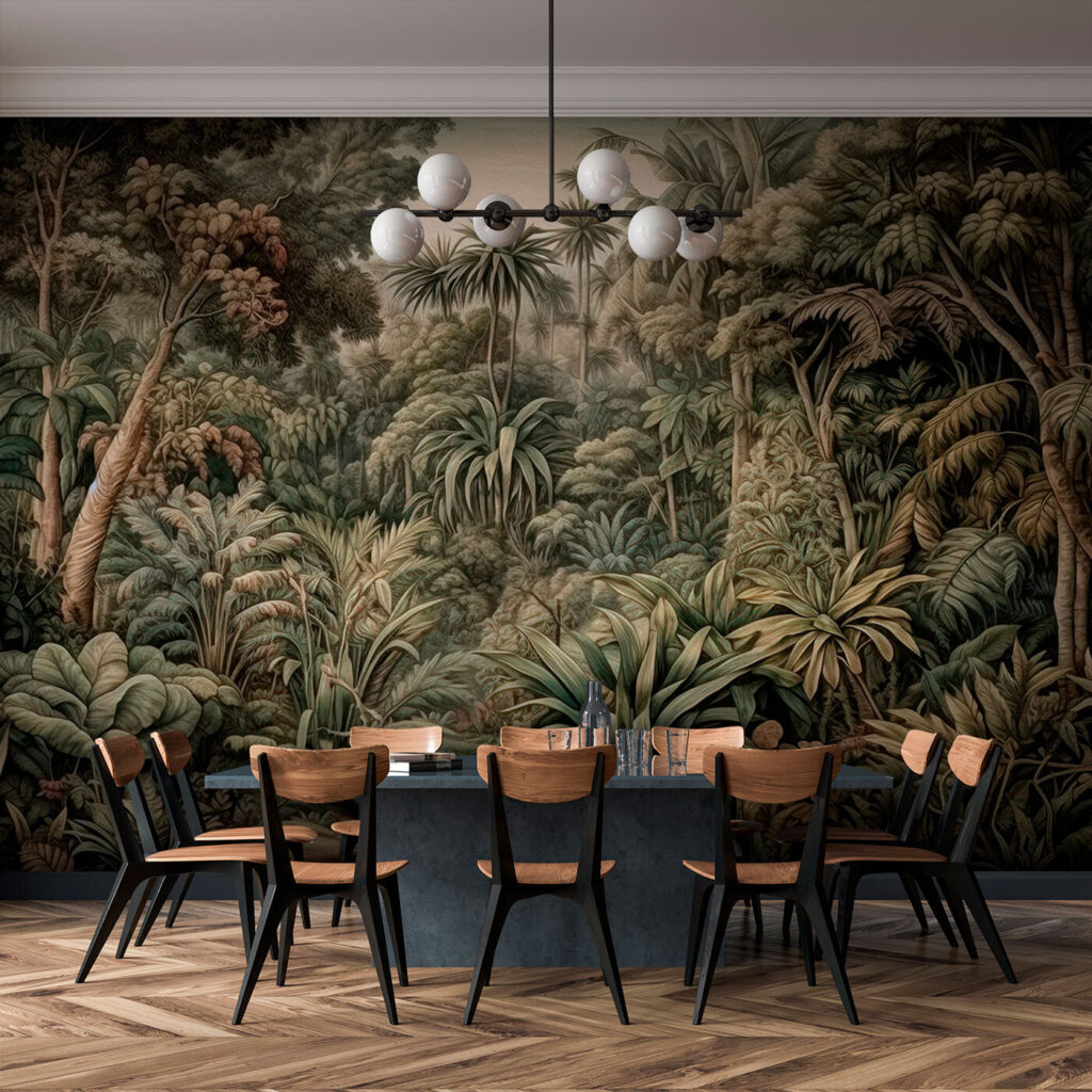 Forêt ancienne et sinueuse dans un intérieur