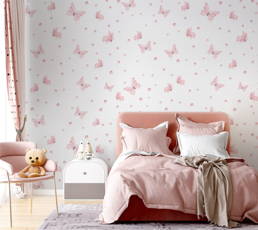 Confettis roses dans un intérieur