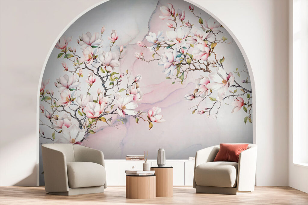 Branche aux tendres bourgeons dans un intérieur