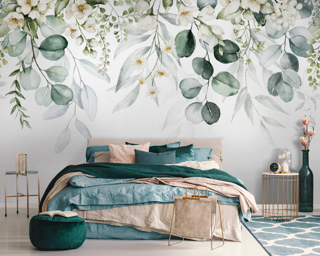 Guirlande de feuilles rondes dans un intérieur