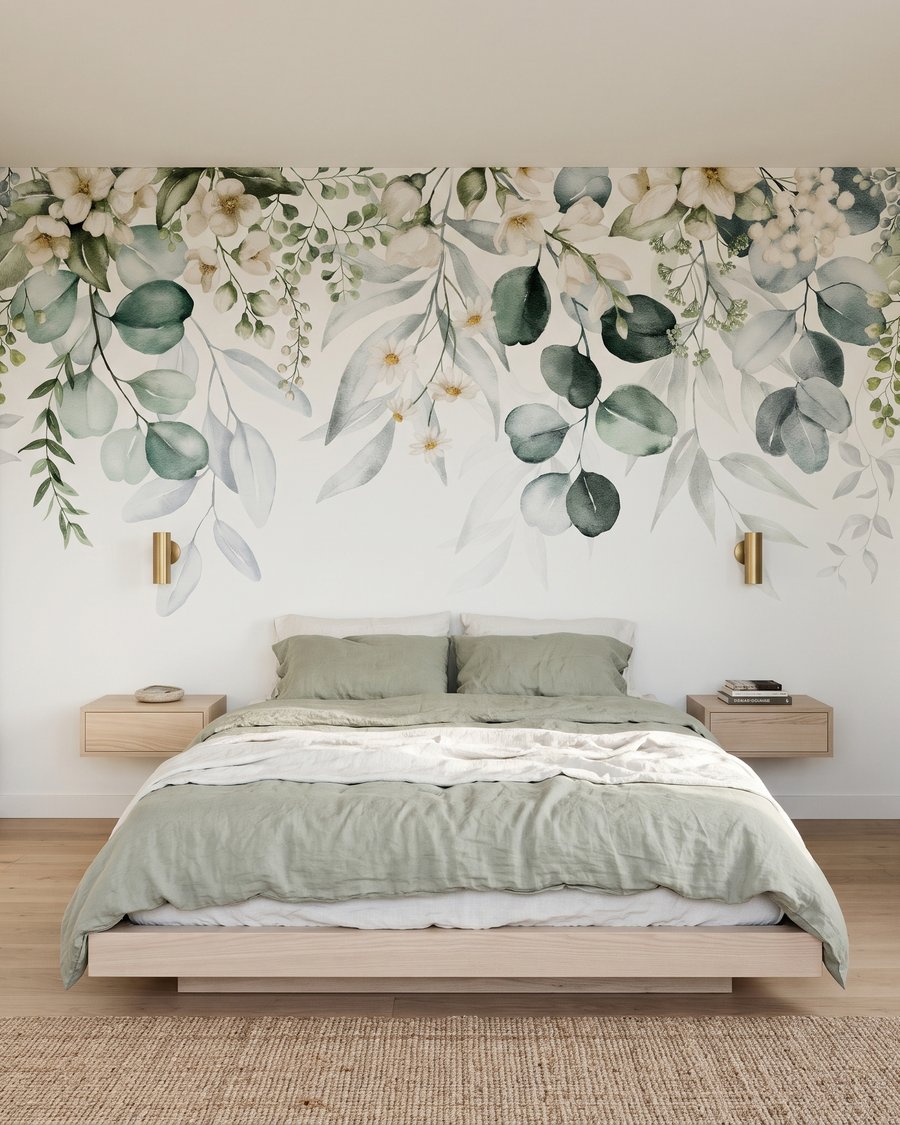 Guirlande de feuilles rondes dans un intérieur