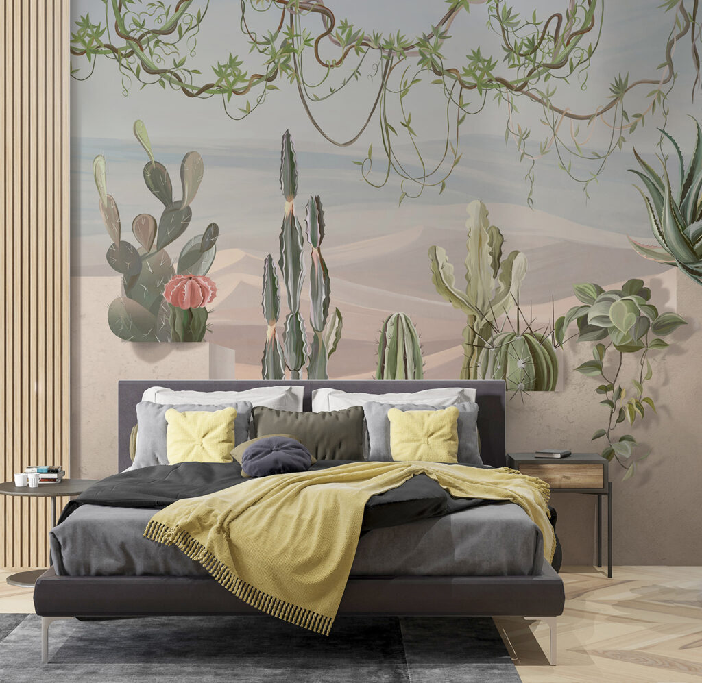 Cactus près des dunes dans un intérieur