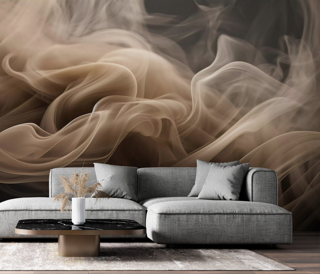Flot de voiles bruns dans un intérieur