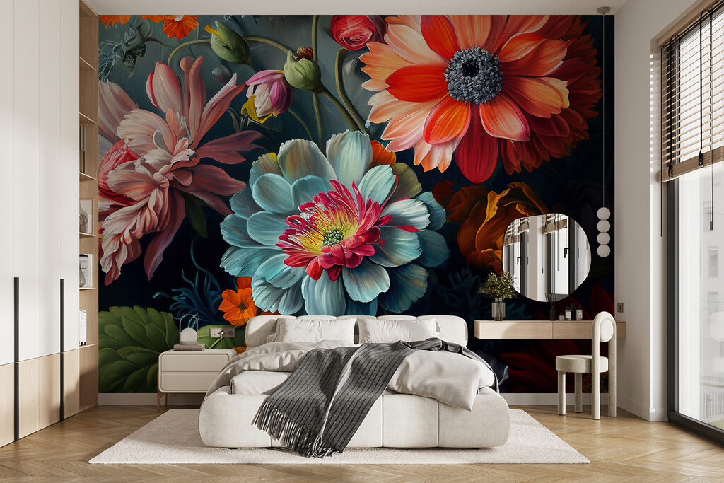 Fleurs aux tons précieux dans un intérieur