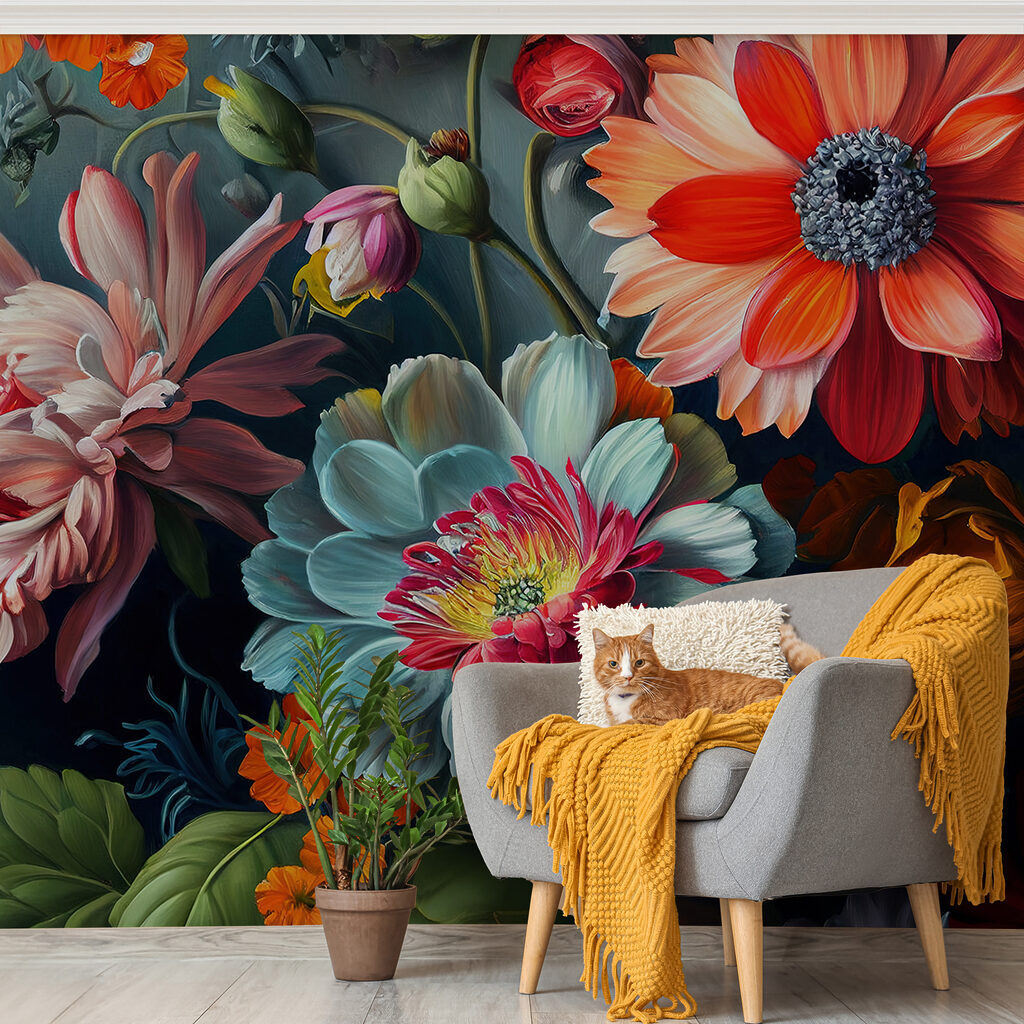 Fleurs aux tons précieux dans un intérieur