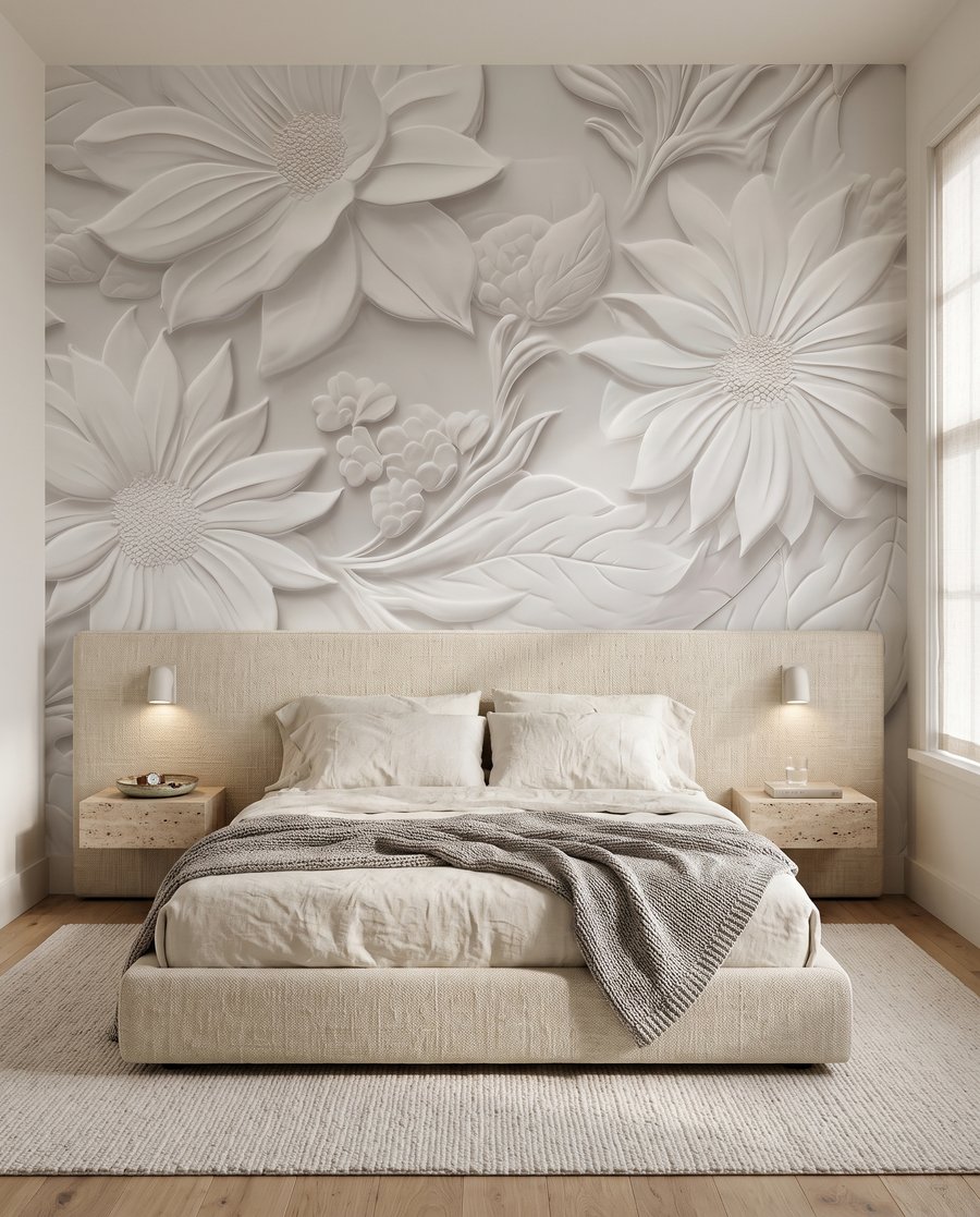 Fleurs blanches sculpturales — intérieur 3