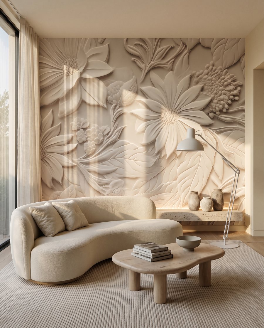 Fleurs blanches sculpturales — intérieur 4