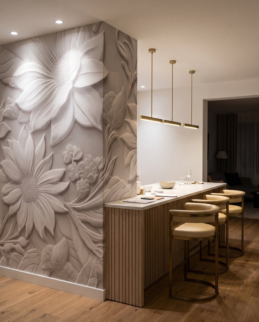 Fleurs blanches sculpturales — intérieur 6