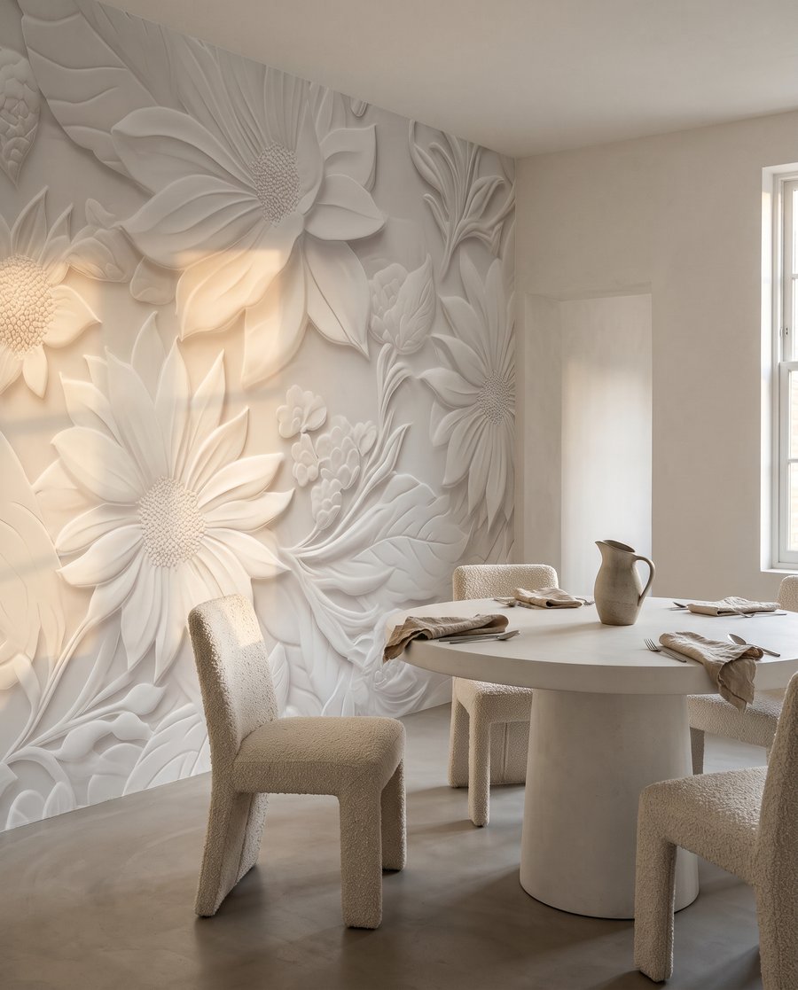 Fleurs blanches sculpturales — intérieur 7