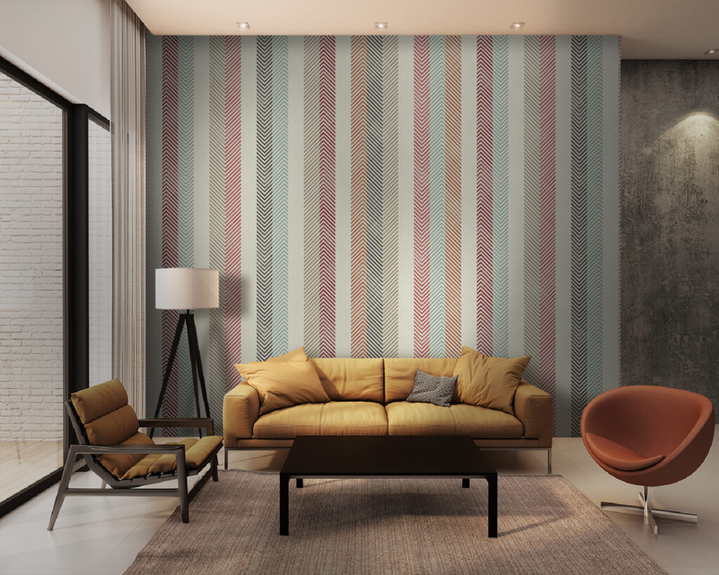Douces rayures rétro dans un intérieur