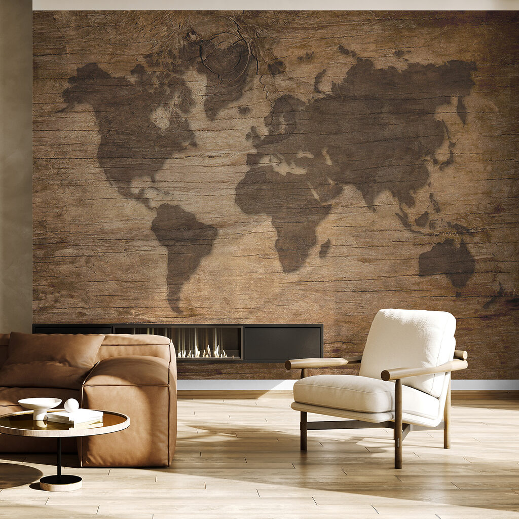 Mappemonde effet bois — intérieur 3