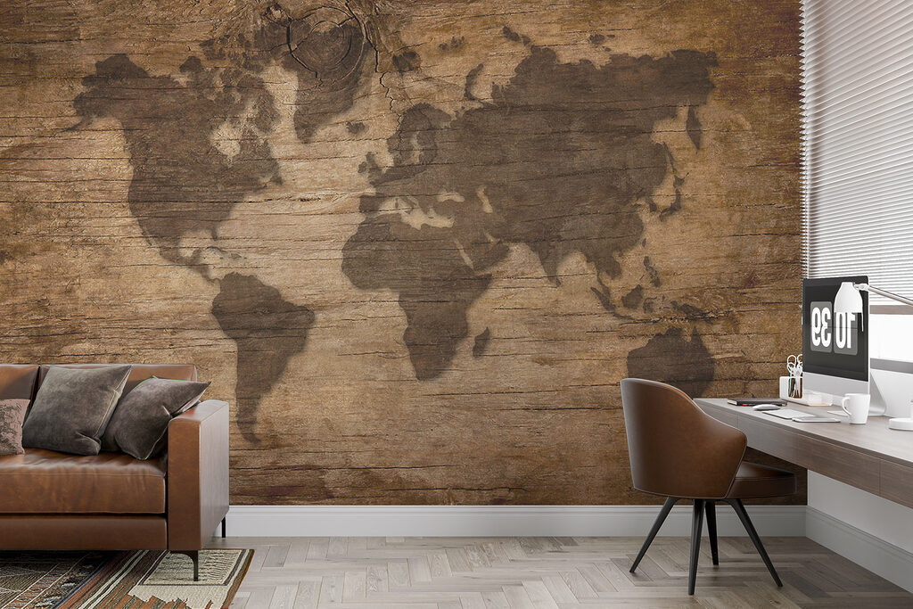 Mappemonde effet bois — intérieur 4