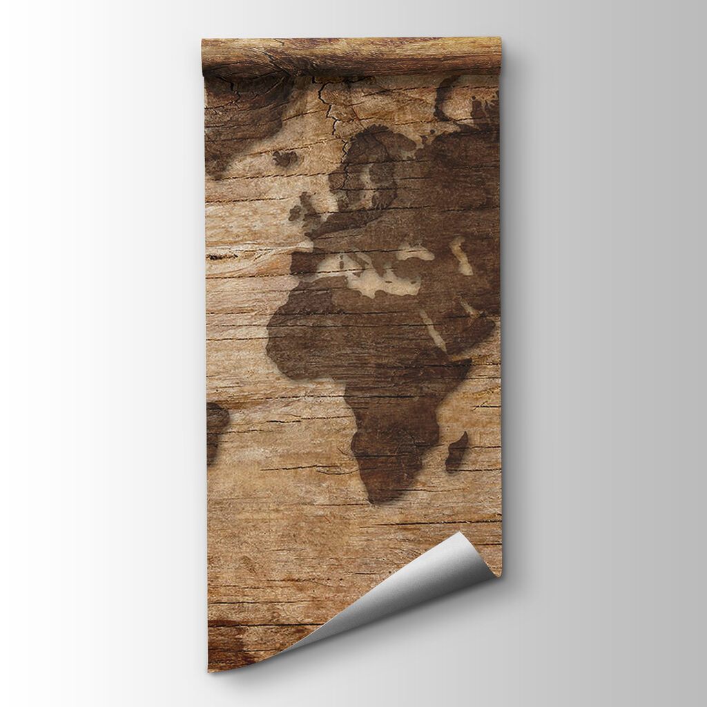 Mappemonde effet bois — vue du produit
