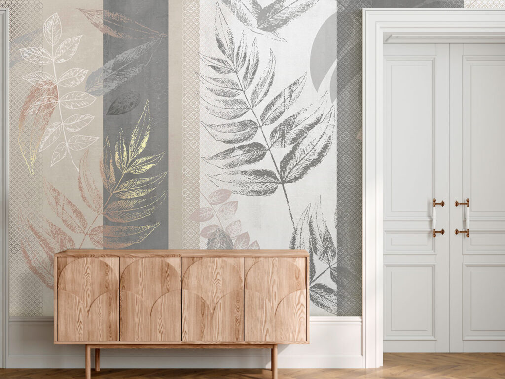 Feuilles sur bandes verticales — intérieur 2