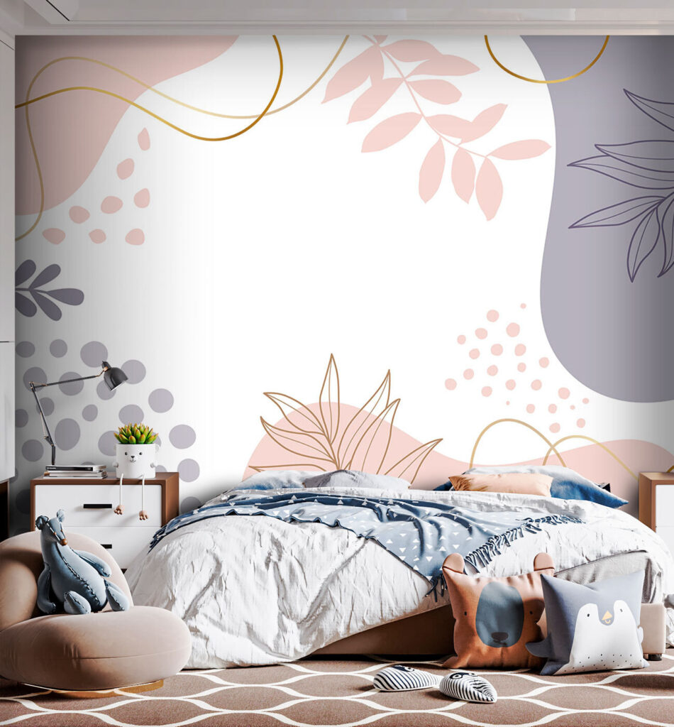 Formes roses et feuilles — intérieur 3