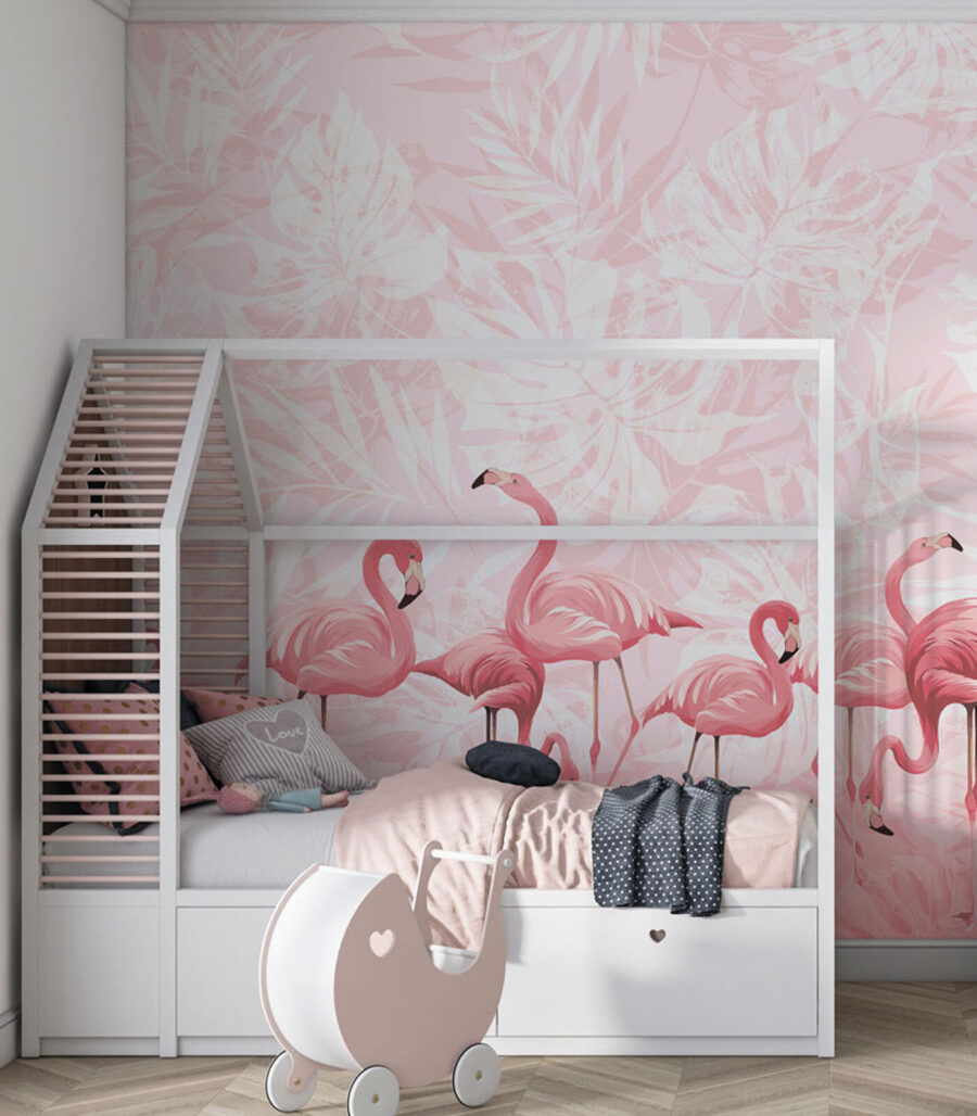 Flamants ton sur ton dans un intérieur