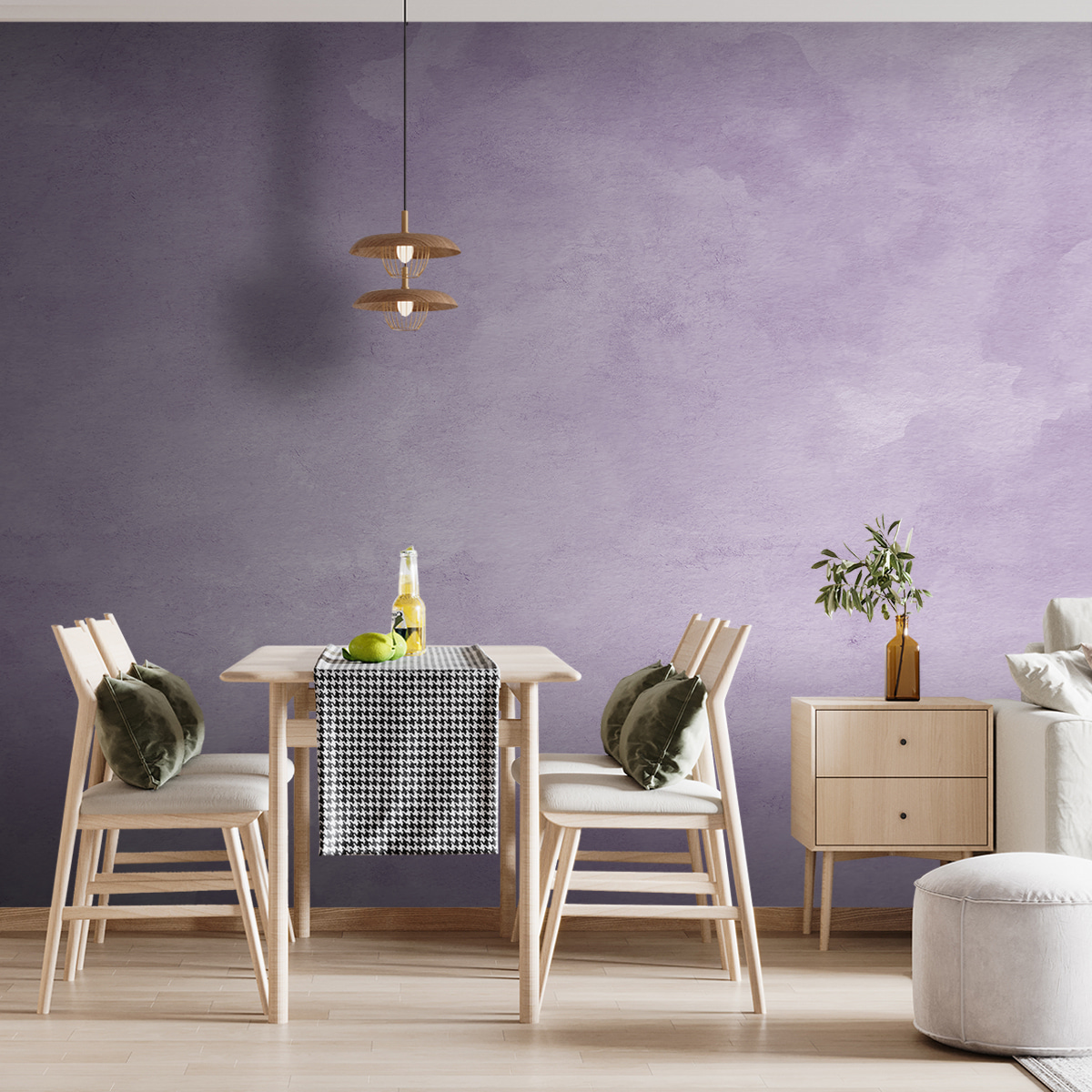 Nuages lilas dans un intérieur