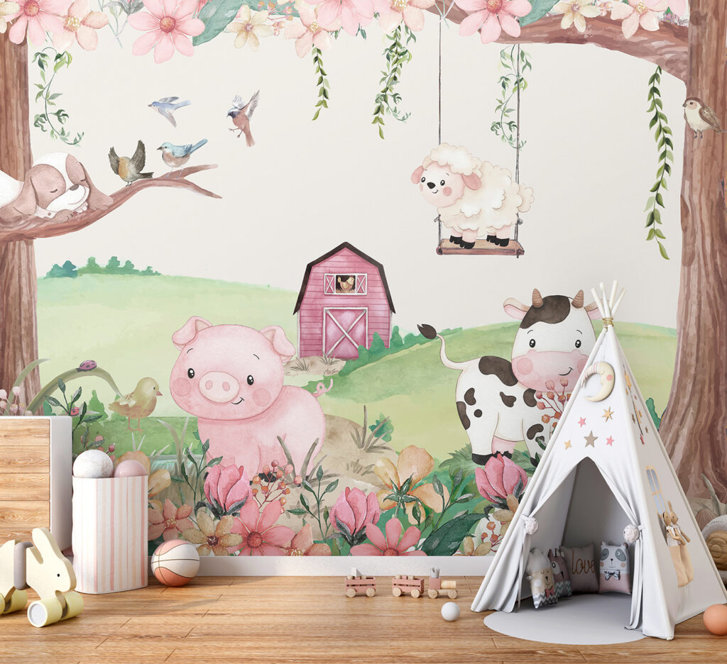 Ferme à l’aquarelle — intérieur 1