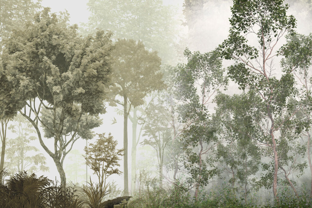 Bosquet brumeux — motif complet