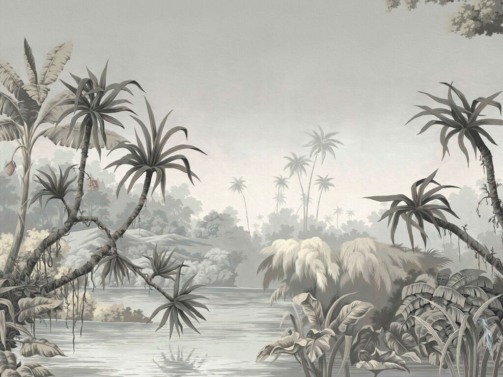 Rivière tropicale paisible — motif complet