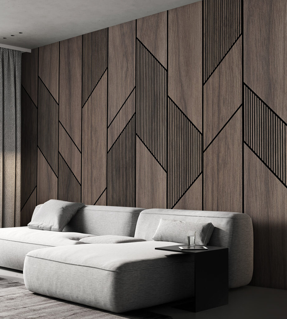 Bandes sombres striées dans un intérieur