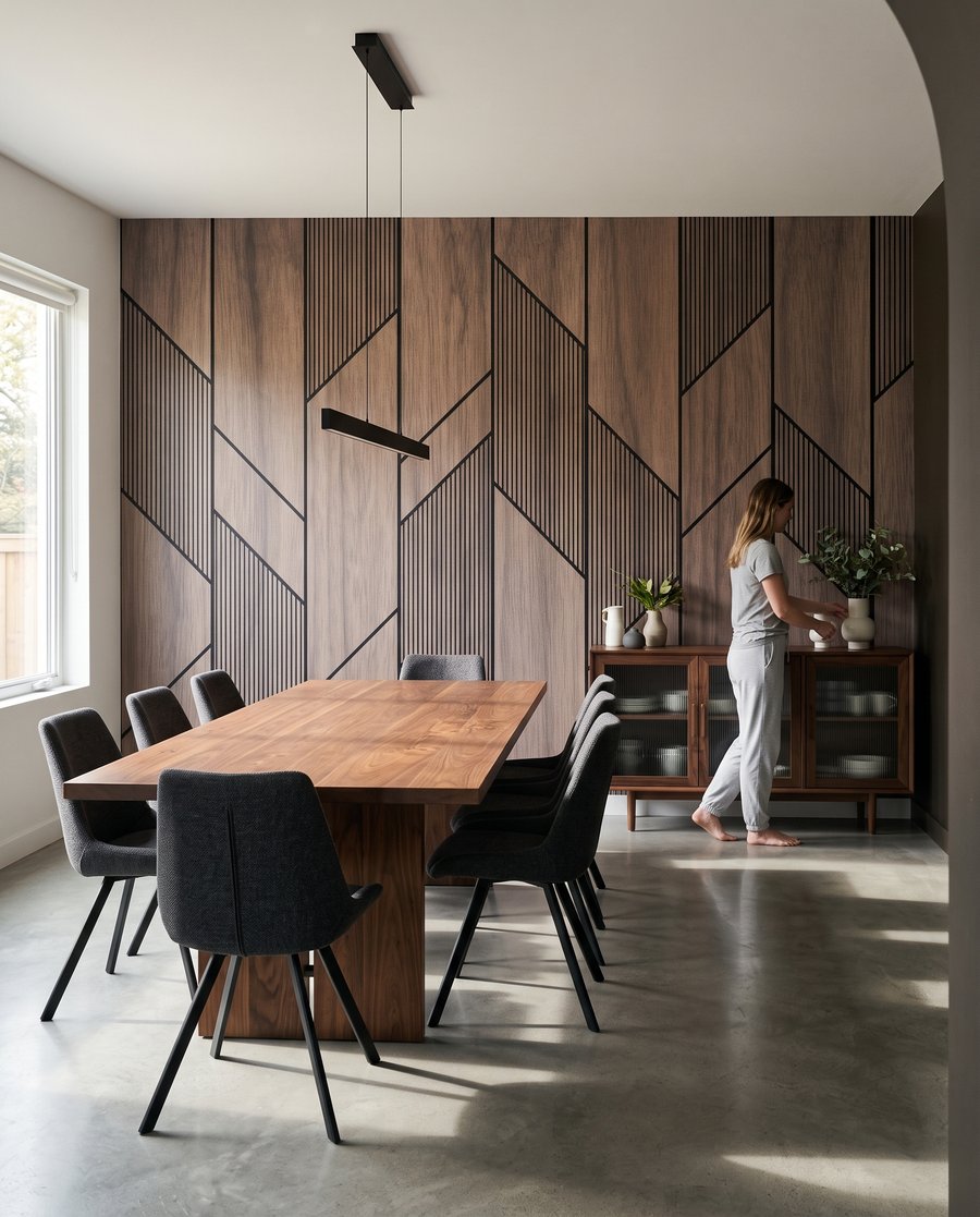 Bandes sombres striées dans un intérieur