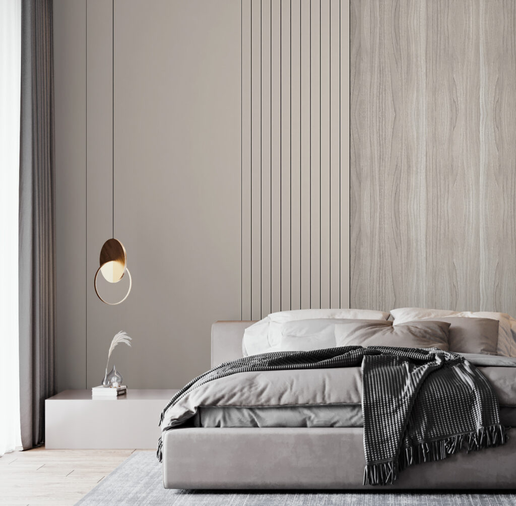 Douces bandes taupe dans un intérieur